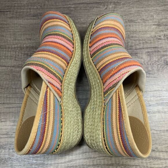 Dansko~Women’s~Vegan Jute Knit Woven Cabana Stripe Clogs~Size 38EU/7.5-8 - Picture 7 of 10